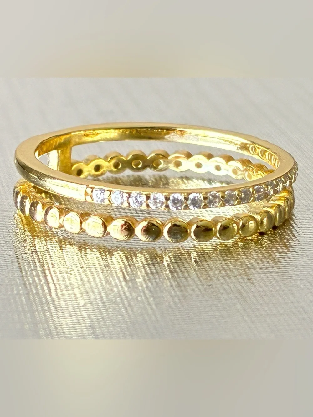 Sterling Silver Gold Tone Ring Sz 9